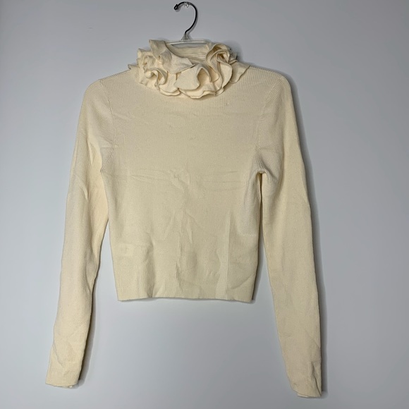 A.L.C. Maddox Ribbed Ruffle-Neck Sweater - Picture 5 of 5